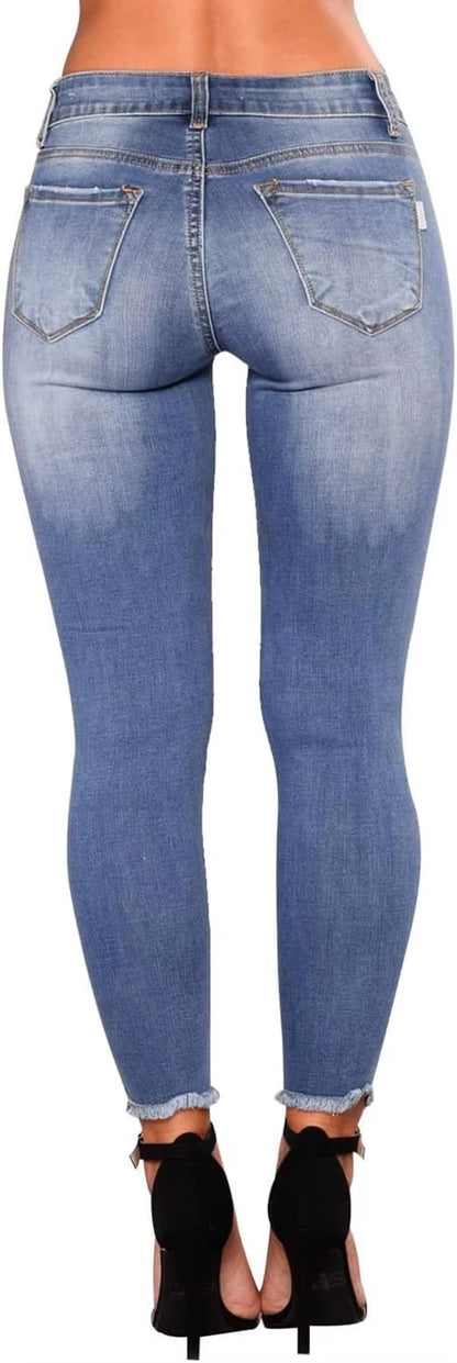 Trendy High Waist Skinny Jeans