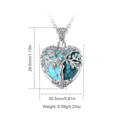 Crystal Heart Tree Necklace
